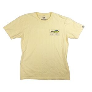 Salty Crew Graphic T-Shirt Mens Large Yellow Excellent Mahi Mahi Surf Tee